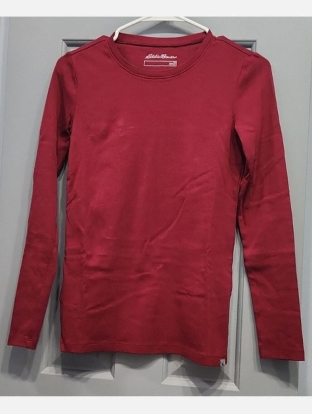 Eddie Bauer Dark Red Burgundy Favorite Long Sleeve Tee XS